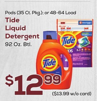 DeCicco & Sons Tide liquid detergent 92 oz. btl. offer