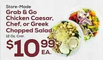 DeCicco & Sons Grab & go chicken caesar, chef, or greek chopped salad offer