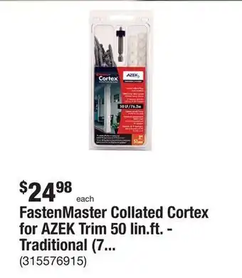 The Home Depot Fastenmaster collated cortex for azek trim 50 lin.ft. - traditional (75 pack) offer