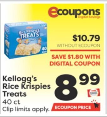 Weis Markets Kellogg's rice krispies treats offer