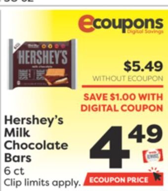 Weis Markets Hershey's milk chocolate bars offer