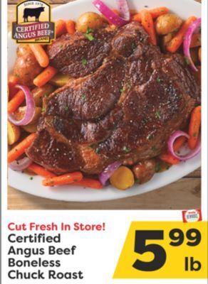 Weis Markets Certified angus beef boneless chuck roast offer