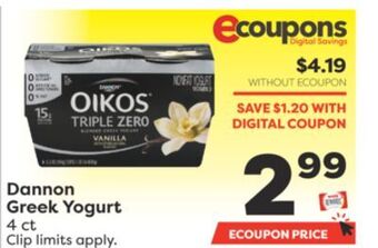 Weis Markets Dannon greek yogurt offer
