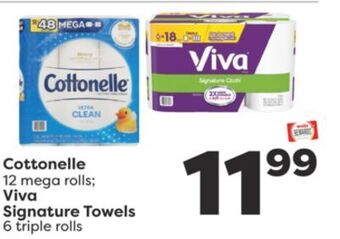 Weis Markets Cottonelle 12 mega rolls viva signature towels 6 triple rolls offer