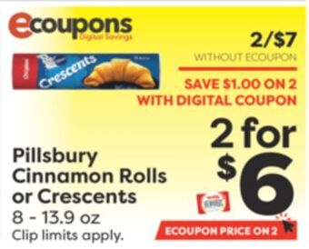 Weis Markets Pillsbury cinnamon rolls or crescents offer