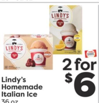 Weis Markets Lindy's homemade italian ice offer
