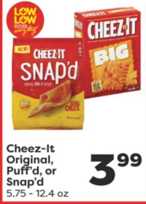 Weis Markets Cheez-it original, puff'd, or snap'd offer