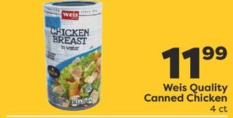Weis Markets Weis quality canned chicken offer