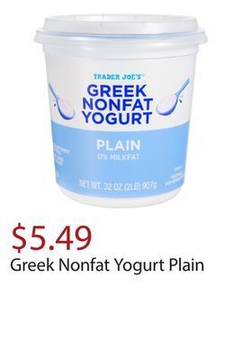 Trader Joe's Greek nonfat yogurt plain offer