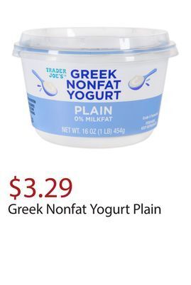 Trader Joe's Greek nonfat yogurt plain offer