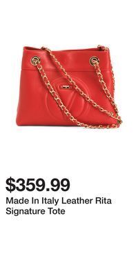 TJ Maxx Made in italy leather rita signature tote offer