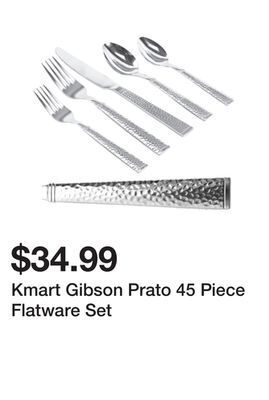 Kmart Kmart gibson prato 45 piece flatware set offer