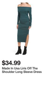 TJ Maxx Made in usa liris off the shoulder long sleeve dress offer