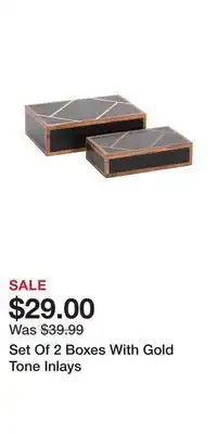 TJ Maxx Set of 2 boxes with gold tone inlays offer