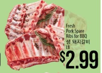 Fresh pork spare ribs for bbq