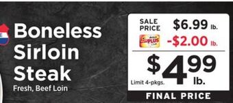 ShopRite Boneless sirloin steak offer
