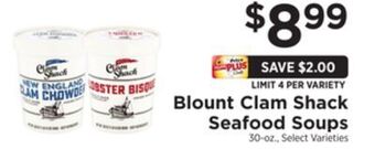 ShopRite Clam shack seafood soups offer