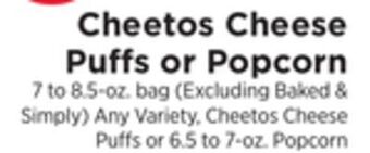 ShopRite Cheese puffs or popcorn offer
