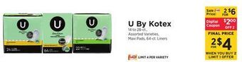 ShopRite U by kotex offer