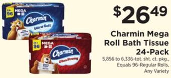 ShopRite Mega roll bath tissue 24-pack offer