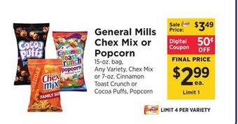 ShopRite Chex mix or popcorn offer