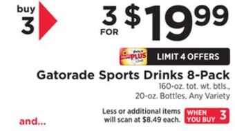 ShopRite Sports drinks 8-pack offer