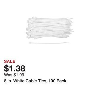 Harbor Freight Tools 8 in. white cable ties, 100 pack offer