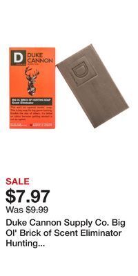 Cabela's Duke cannon supply co. big ol' brick of scent eliminator hunting soap bar soap offer
