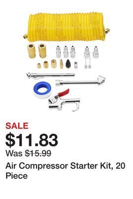 Harbor Freight Tools Air compressor starter kit, 20 piece offer