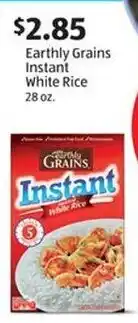 Aldi Earthly Grains Instant White Rice 28 oz offer