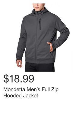 Costco Mondetta men's full zip hooded jacket offer