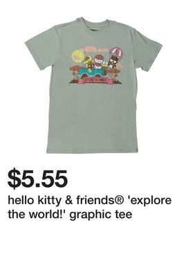 Five Below Hello kitty & friends® 'explore the world!' graphic tee offer