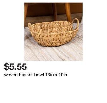 Five Below Woven basket bowl 13in x 10in offer