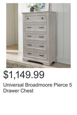 Costco Universal broadmoore pierce 5 drawer chest offer