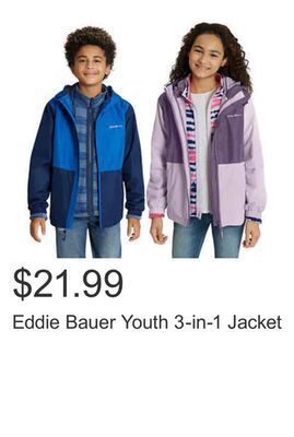 Costco Eddie bauer youth 3-in-1 jacket offer