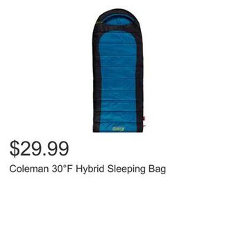 Costco Coleman 30°f hybrid sleeping bag offer