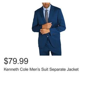 Costco Kenneth cole men's suit separate jacket offer