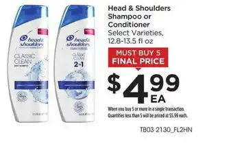 Head & Shoulders Shampoo Or Conditioner