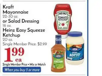 Pavilions Kraft Mayonnaise Or Salad Dressing Or Heinz Easy Squeeze Ketchup offer
