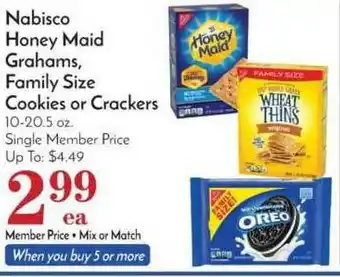 Pavilions Nabisco Honey Maid Grahams, Family Size Cookies Or Crackers offer