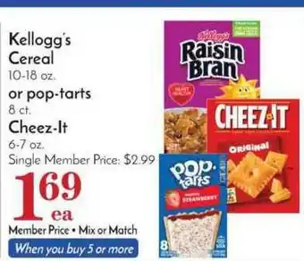 Pavilions Kellogg's Cereal Or Pop-Tarts Or Cheez-It offer