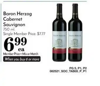Pavilions Baron Herzog Cabernet Sauvignon offer