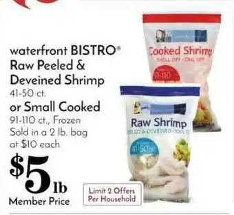 Pavilions Waterfront Bistro® Raw Peeled & Deveined Shrimp Of Small Cooked offer