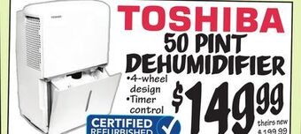 Ollie's Toshiba 50 pint dehumidifier offer