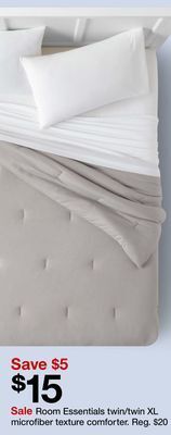 Target Room essentials twin/twin xl microfiber texture comforter offer