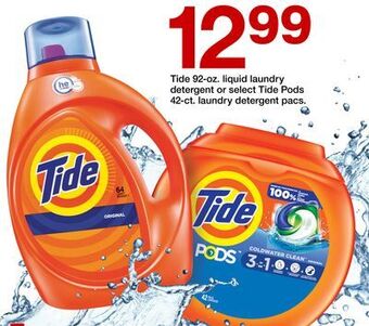Target Tide 92-oz. liquid laundry detergent or select tide pods 42-ct. laundry detergent pacs offer