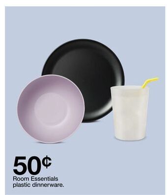 Target Room essentials plastic dinnerware offer