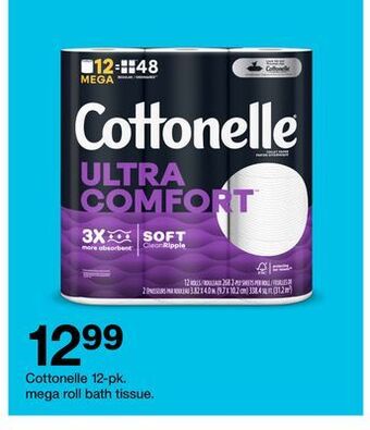 Target Cottonelle 12-pk. mega roll bath tissue offer