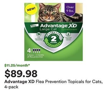Petco Flea prevention topicals for cats, 4-pack offer