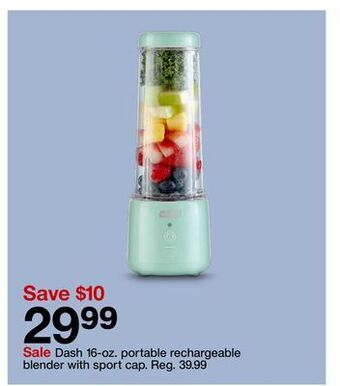 Target Dash 16-oz. portable rechargeable blender with sport cap offer